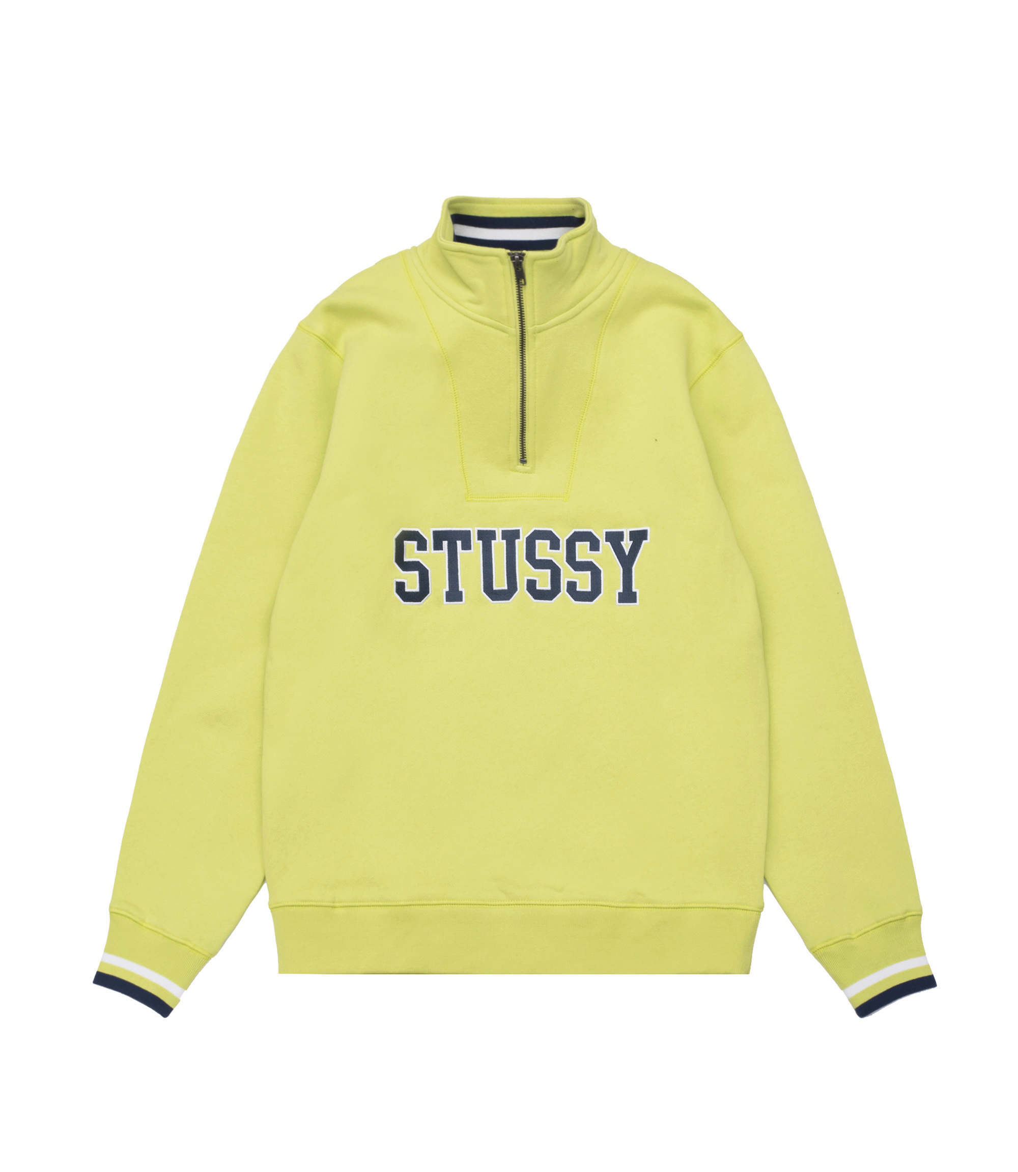 stussy contrast rib mock neck