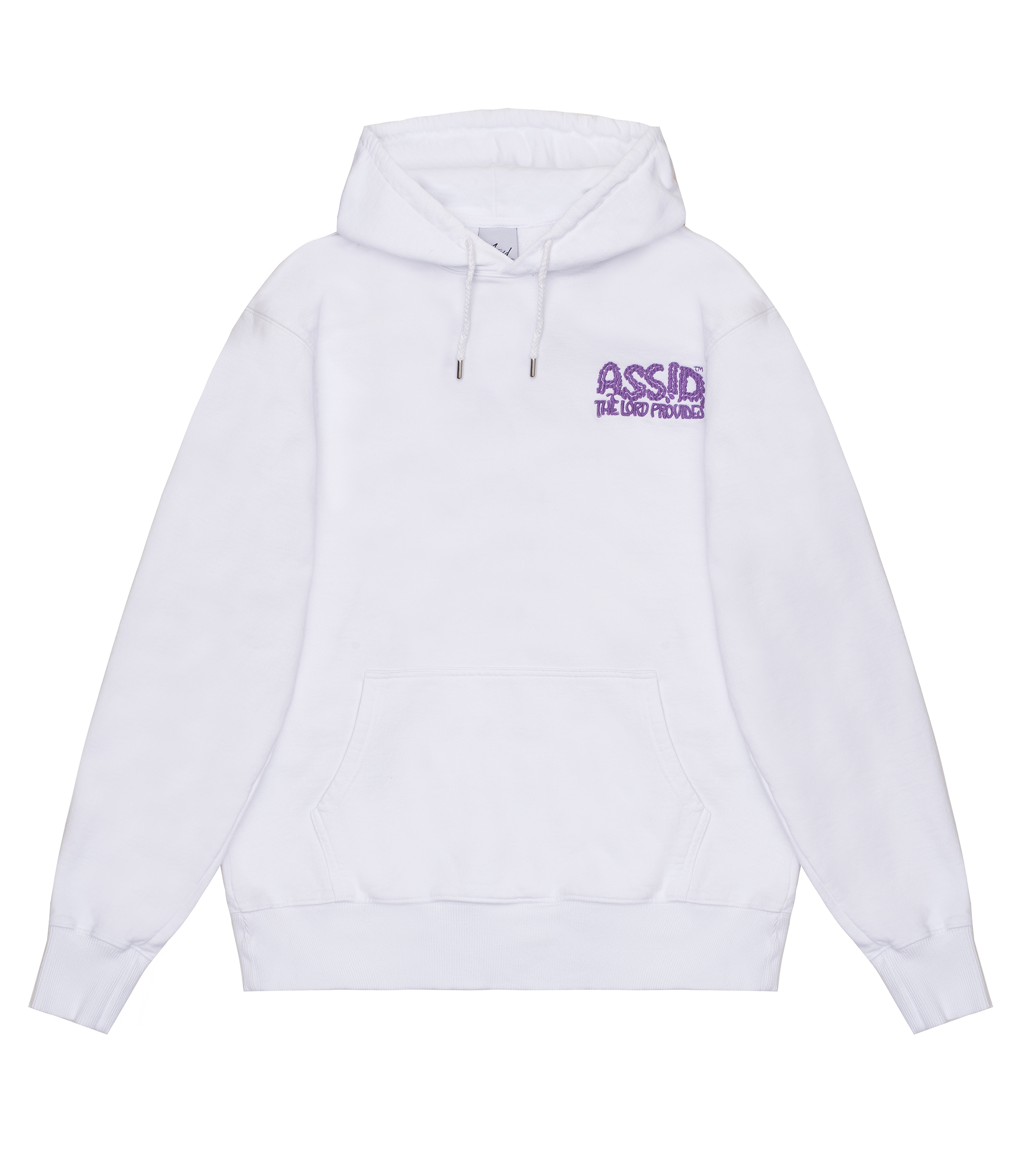 white and purple hoodie