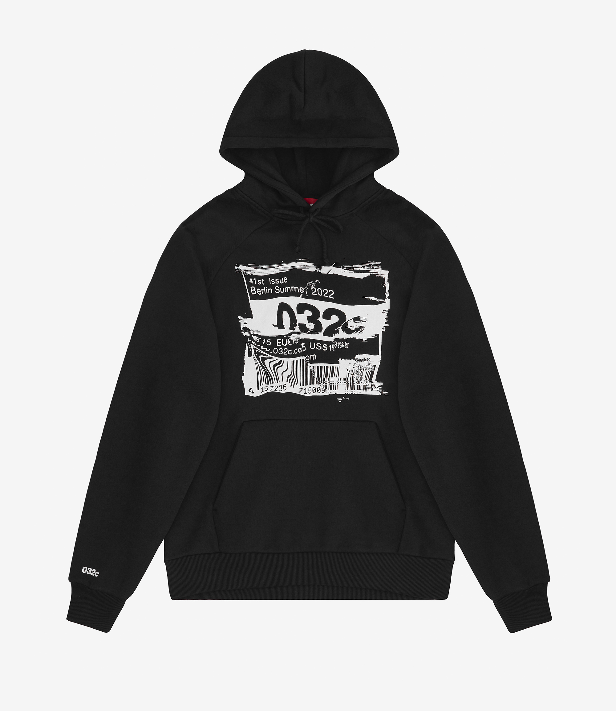 Shop 032c Barcode Glitch Hoodie Black at itk online store