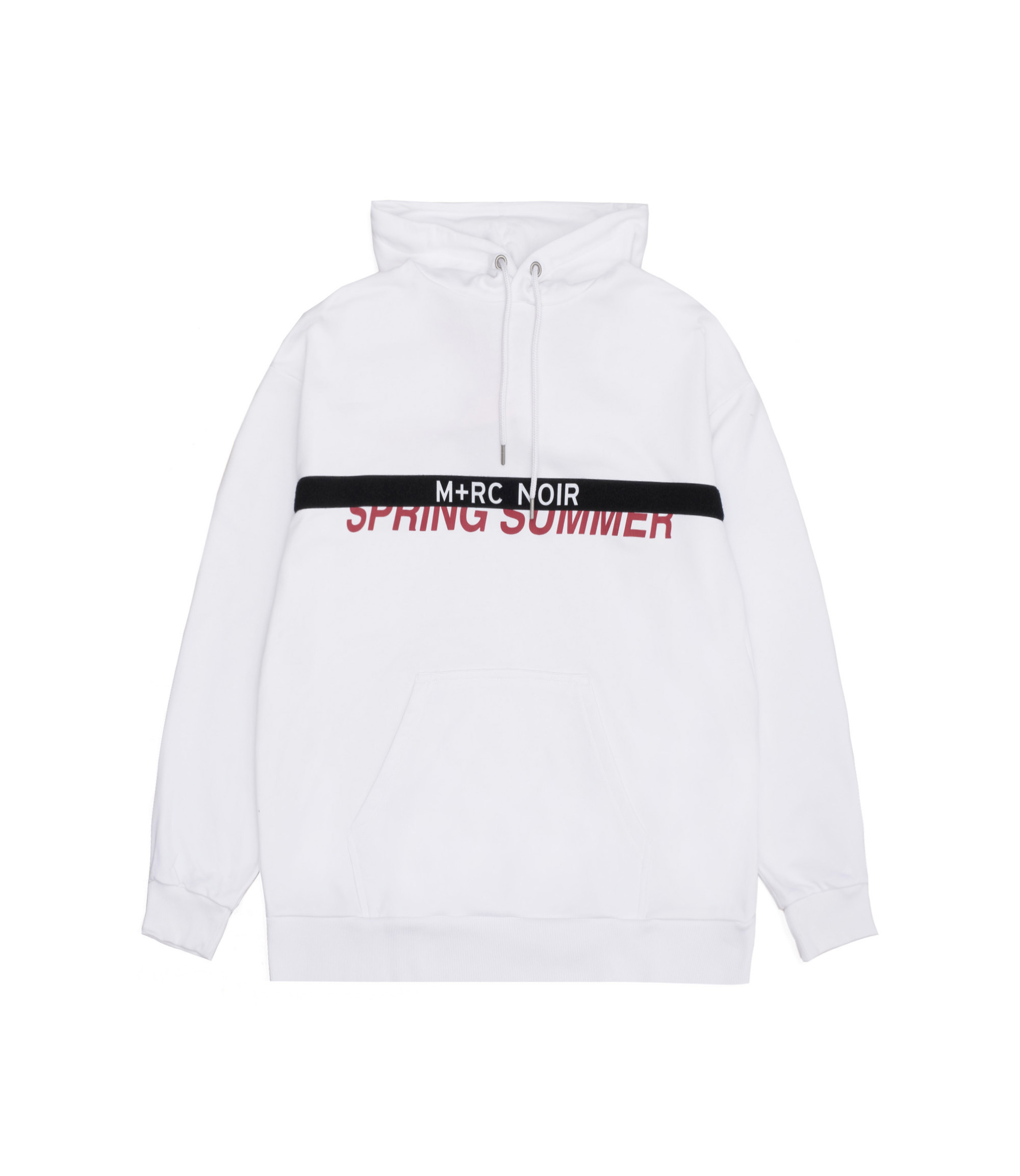 Shop M+RC Noir Velcro Hoodie White at itk online store
