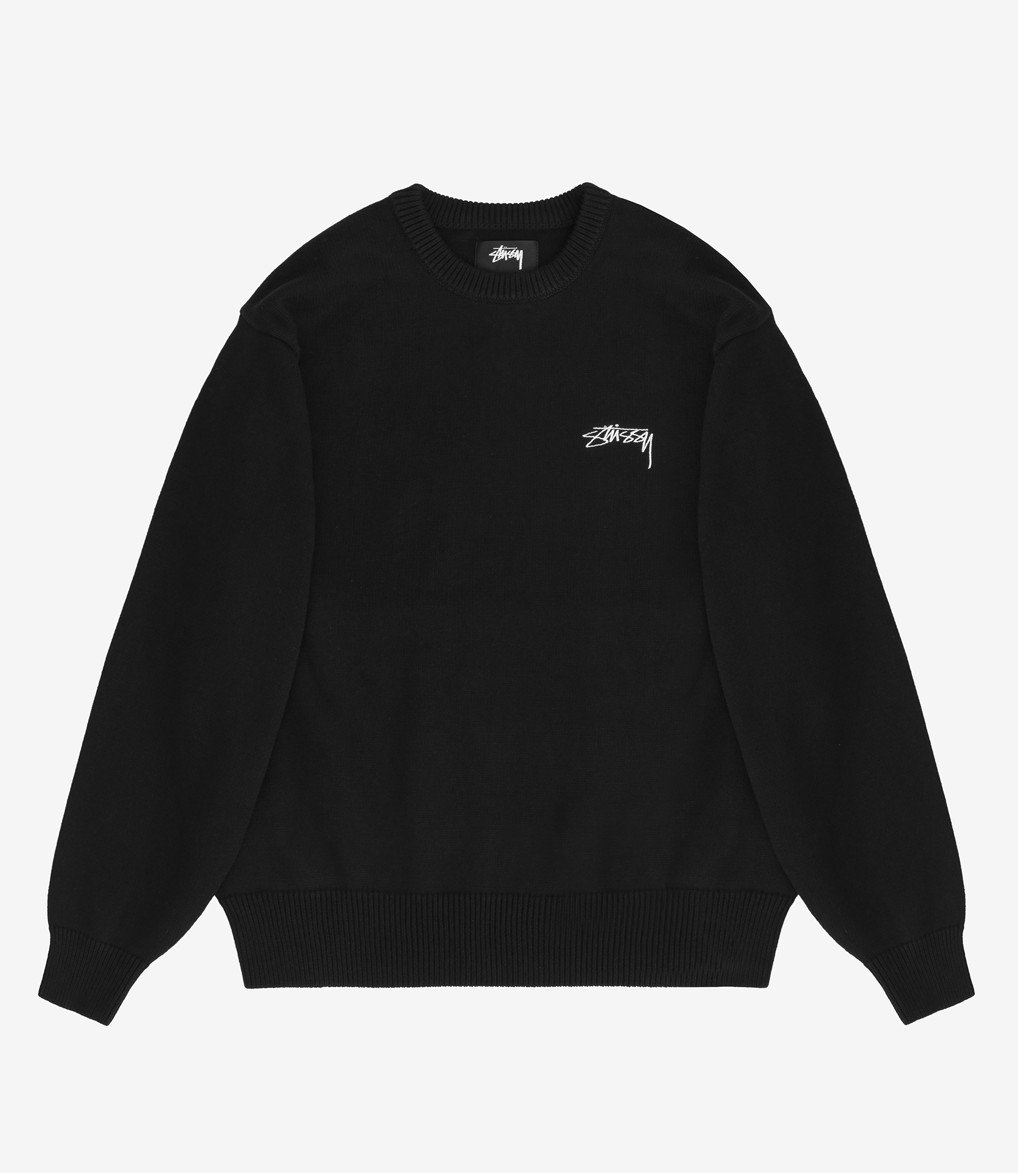 トップス Stussy Care Label Sweater Black Shop Stussy Care Label Sweater Black at itk online store