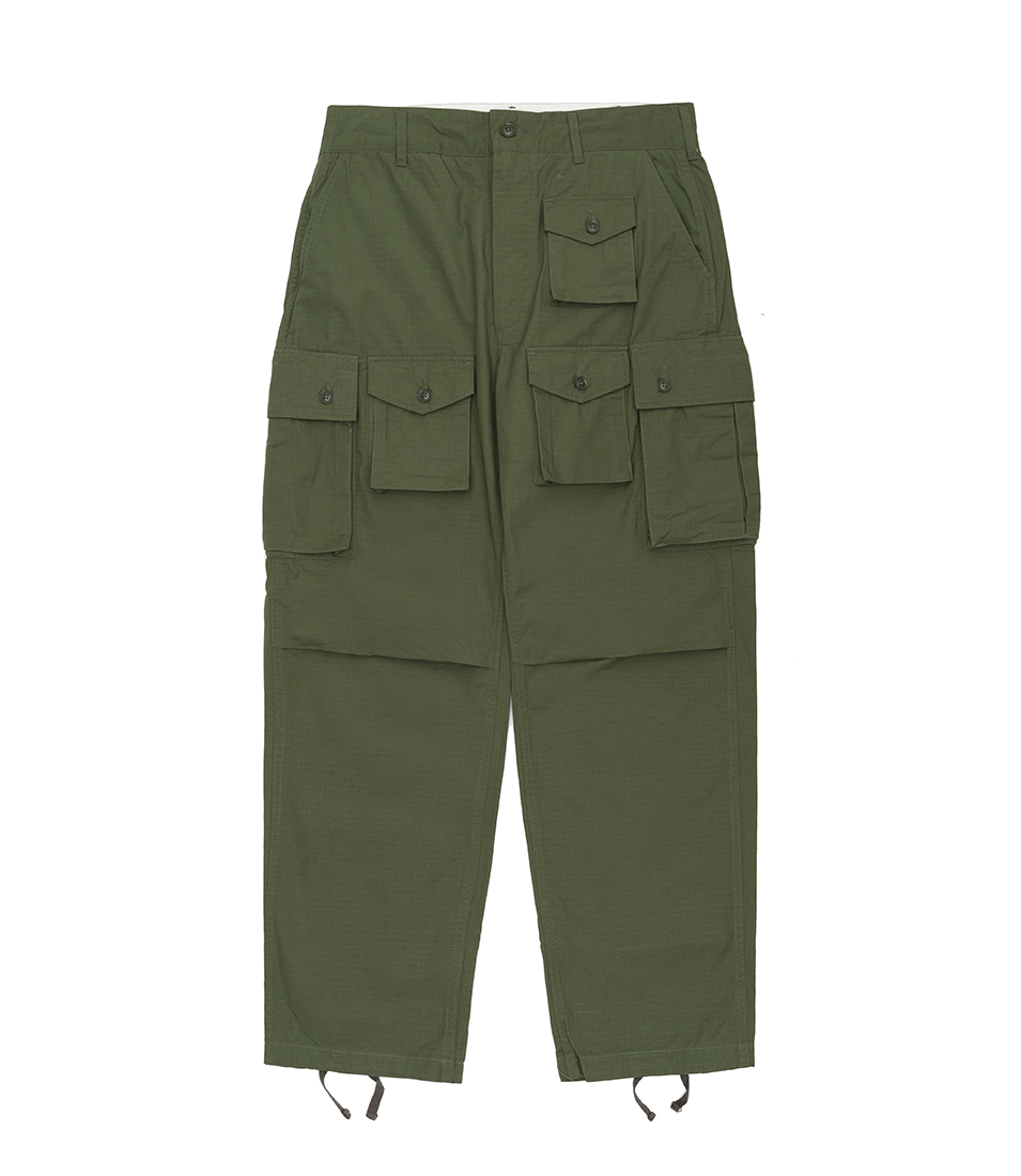 Shop Engineered Garments FA Pant Cotton Ripstop Olive at itk
