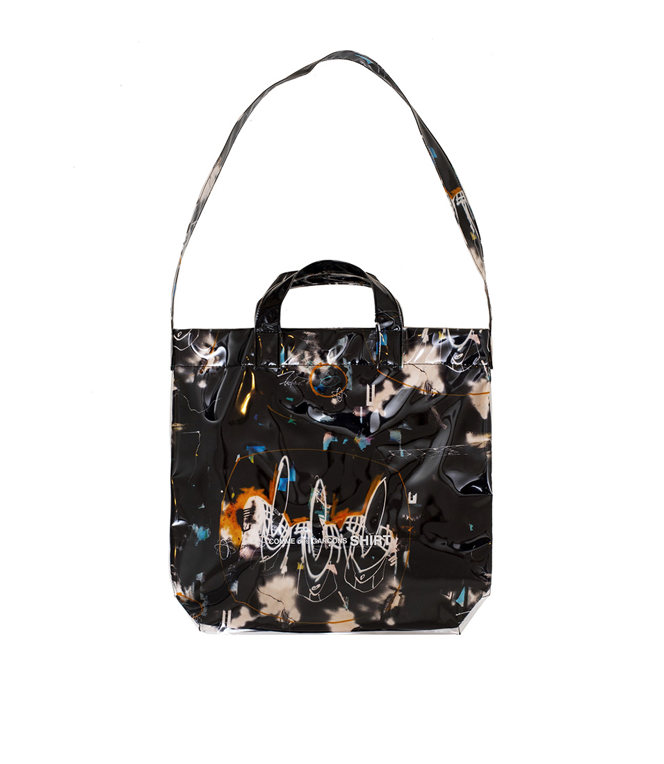 Shop Comme des Garçons Shirt x Futura Tote Bag Black at itk online