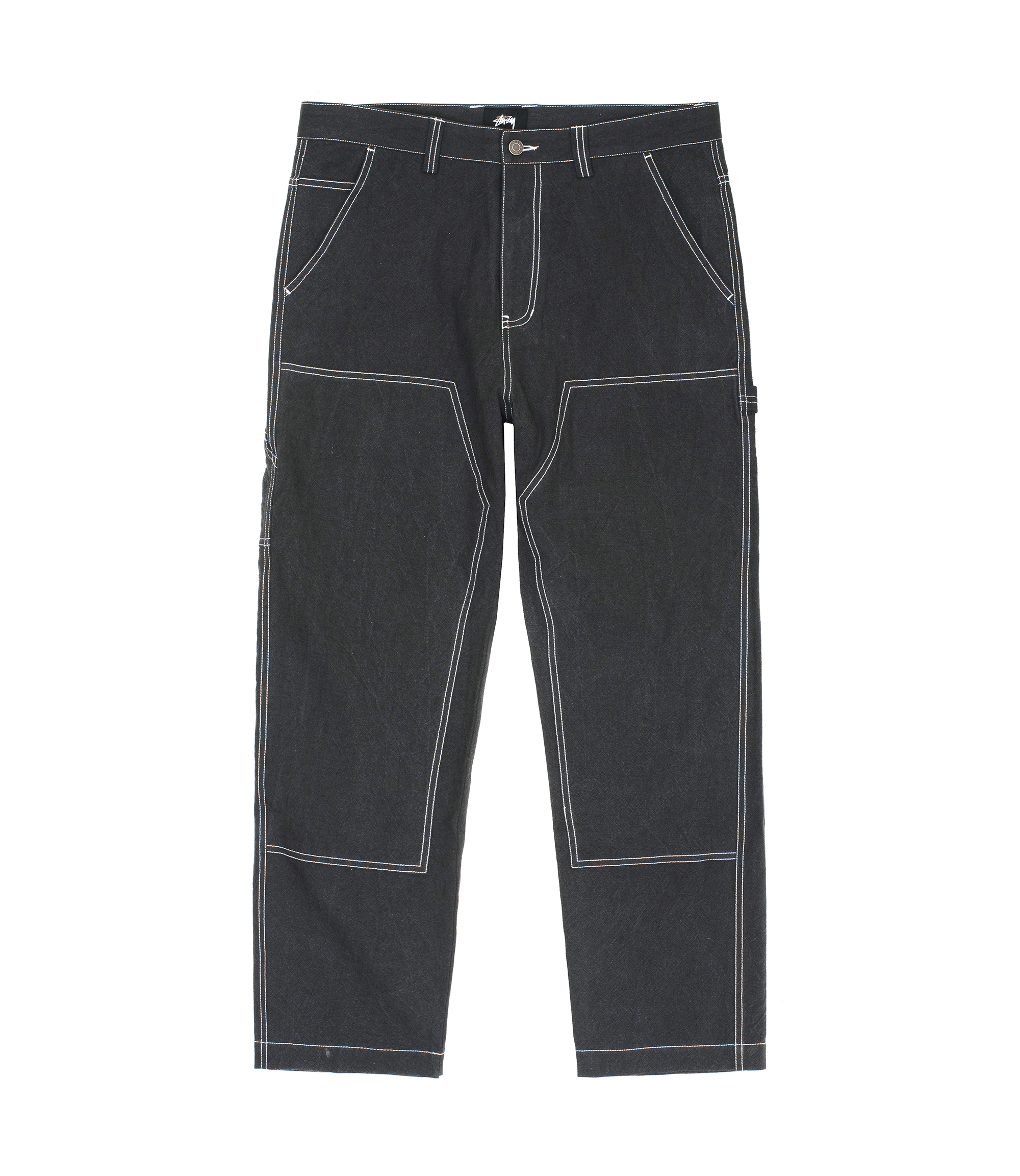 Shop Stussy Solid Linen Work Pant Charcoal at itk online store