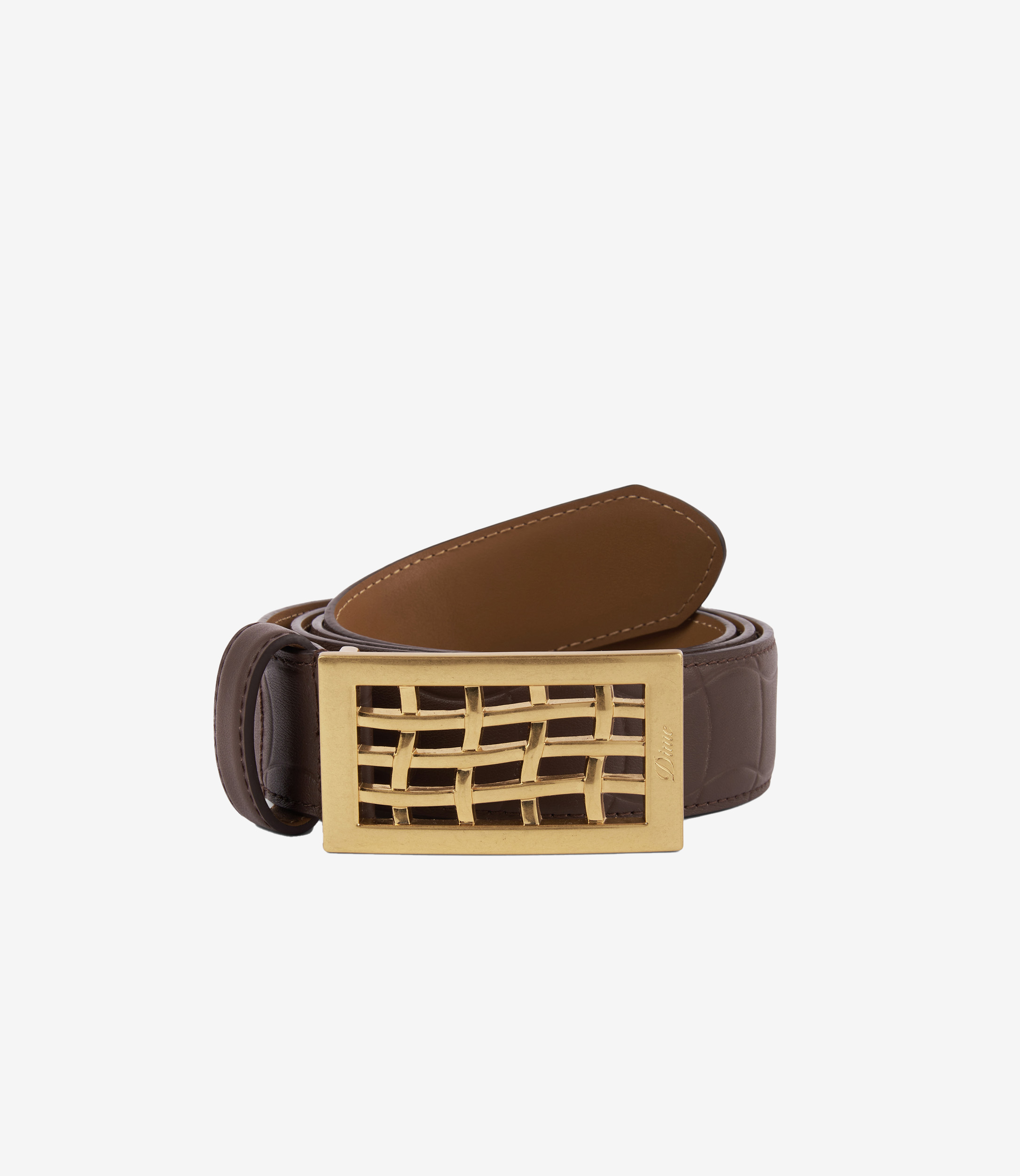 Shop Dime Heavyweight Leather Belt Brown at itk online store