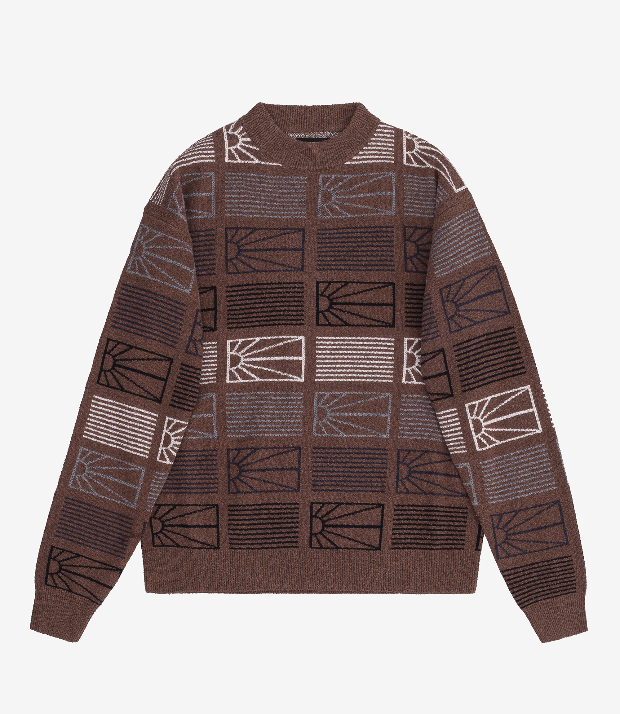 おしゃれ Rassvet In Logo logo crew neck sweater brown PACCBET メンズ