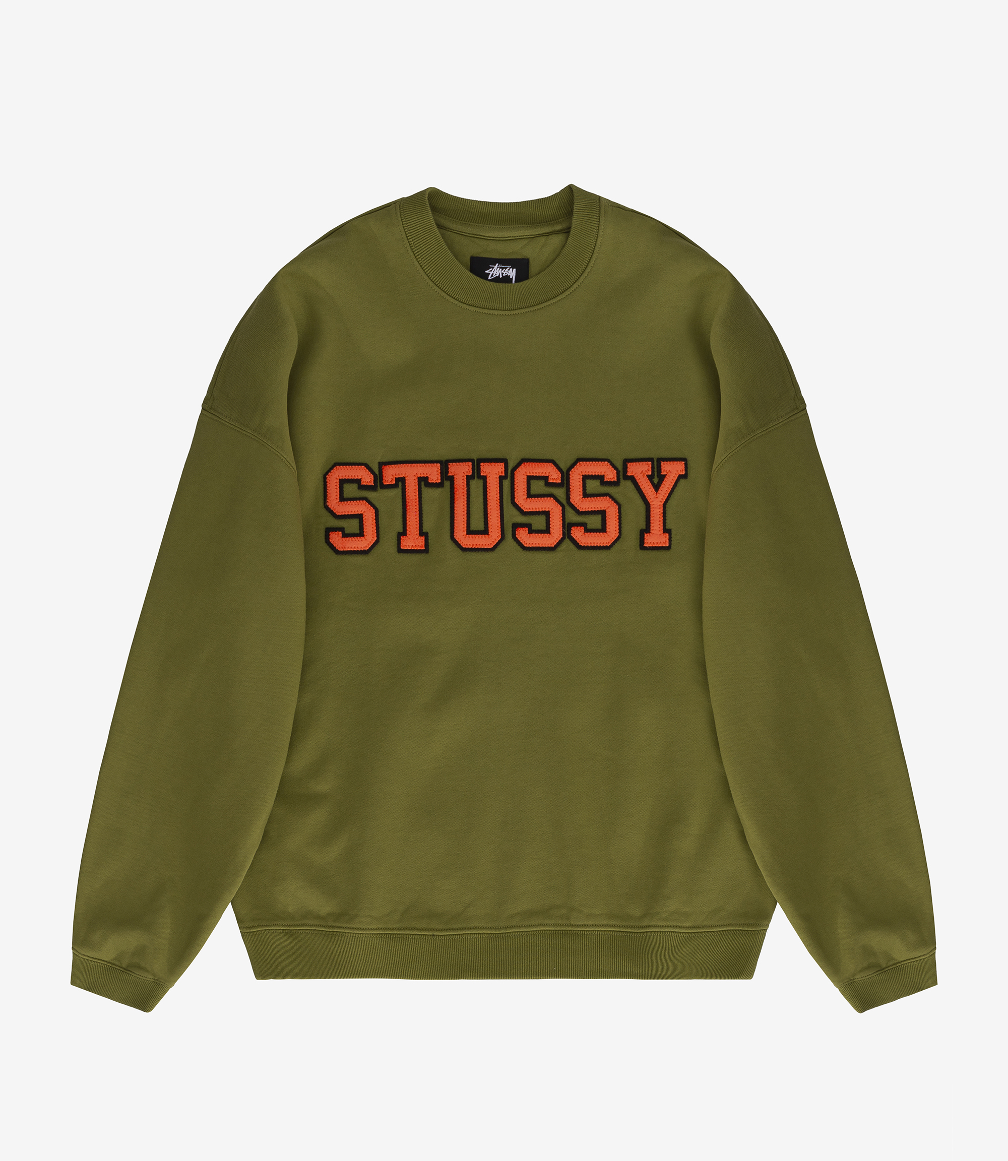 Shop Stussy Relaxed Oversized Crew Green at itk online store