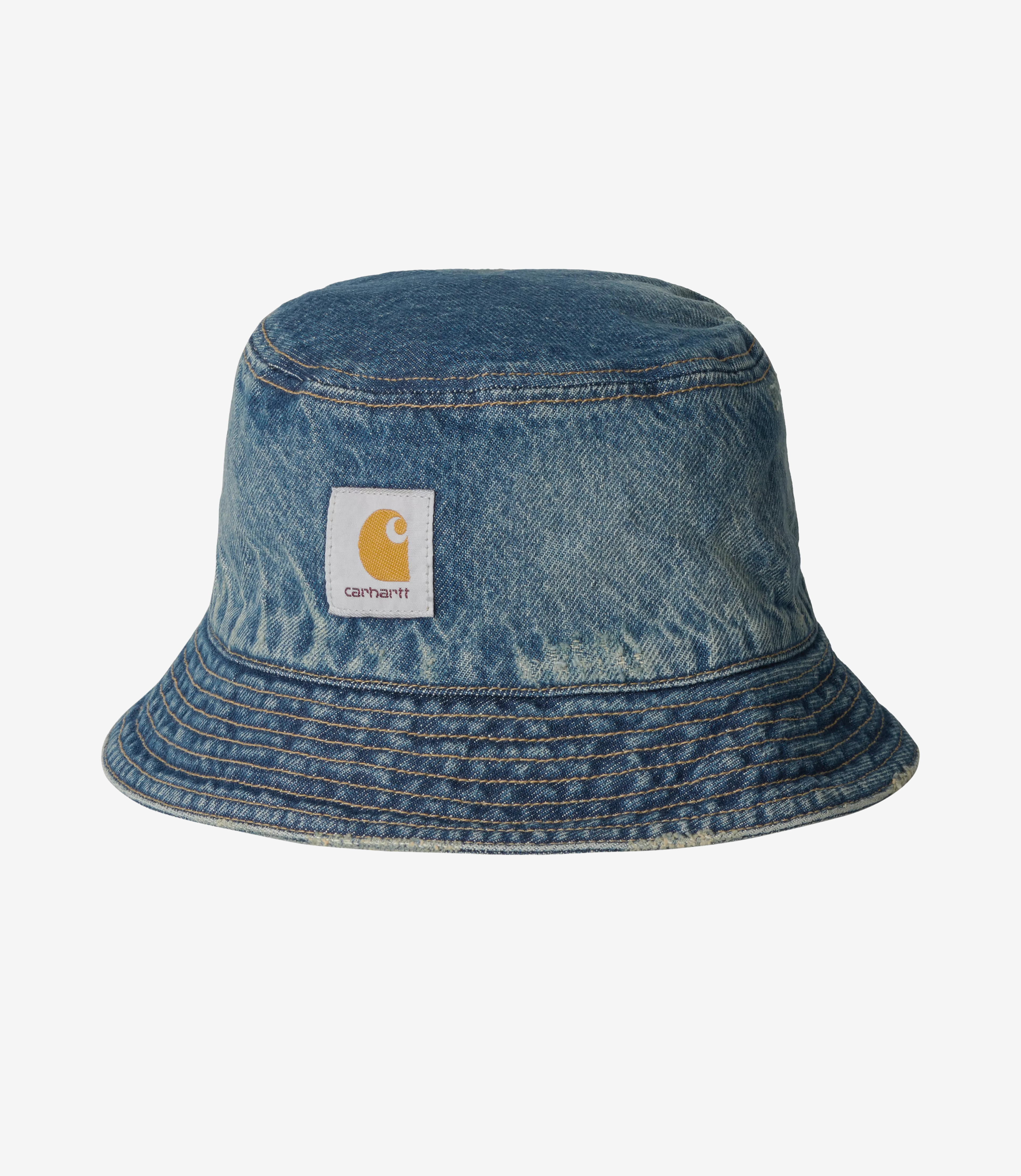 Shop Carhartt WIP Aden Bucket Hat Bradenton Denim Blue Grind Wash