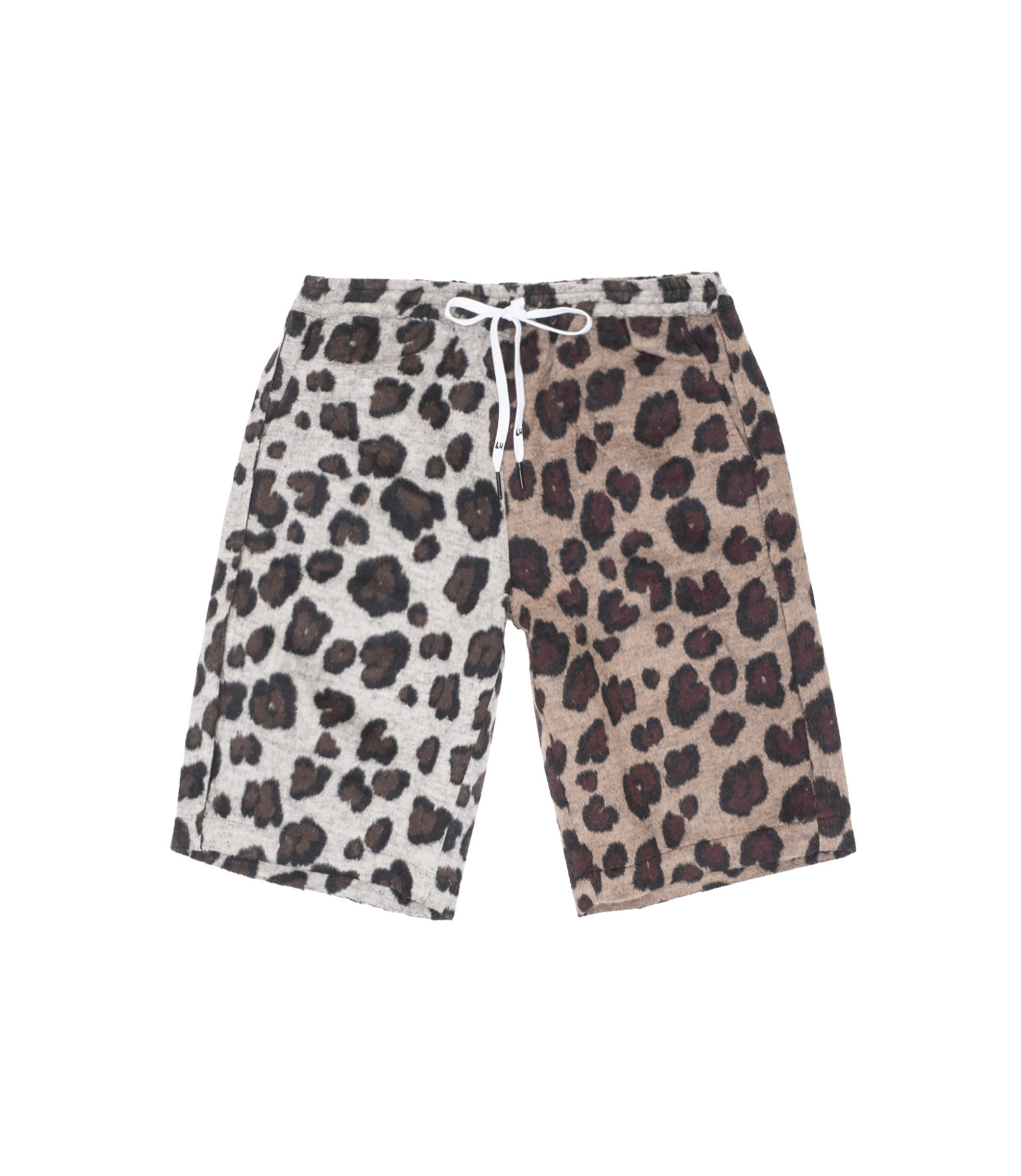 Shop Liam Hodges Grandad Leopard Shorts Tan at itk online store