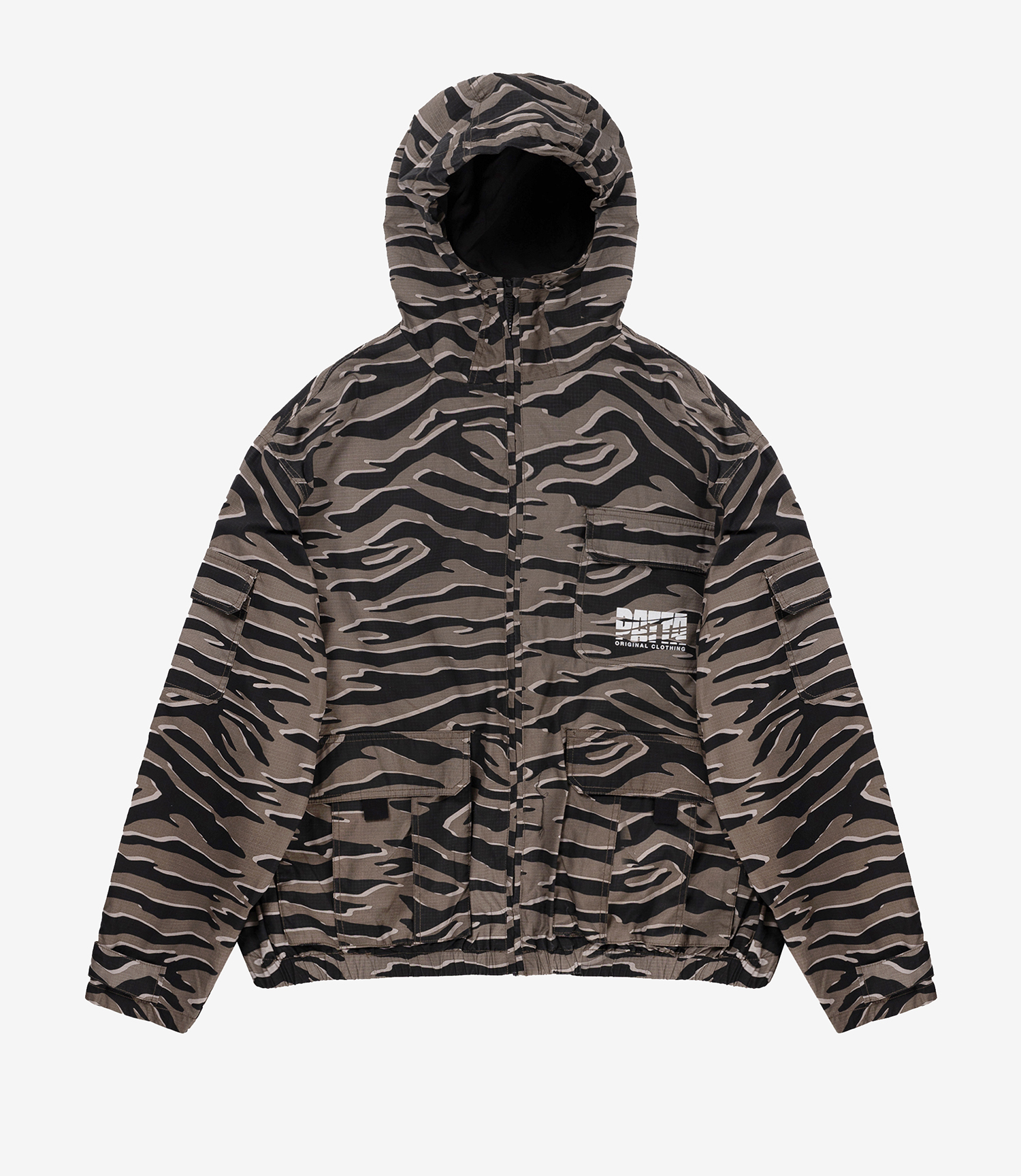 Shop Patta Tiger Stripe Camo Ripstop Jacket Green at itk online store
