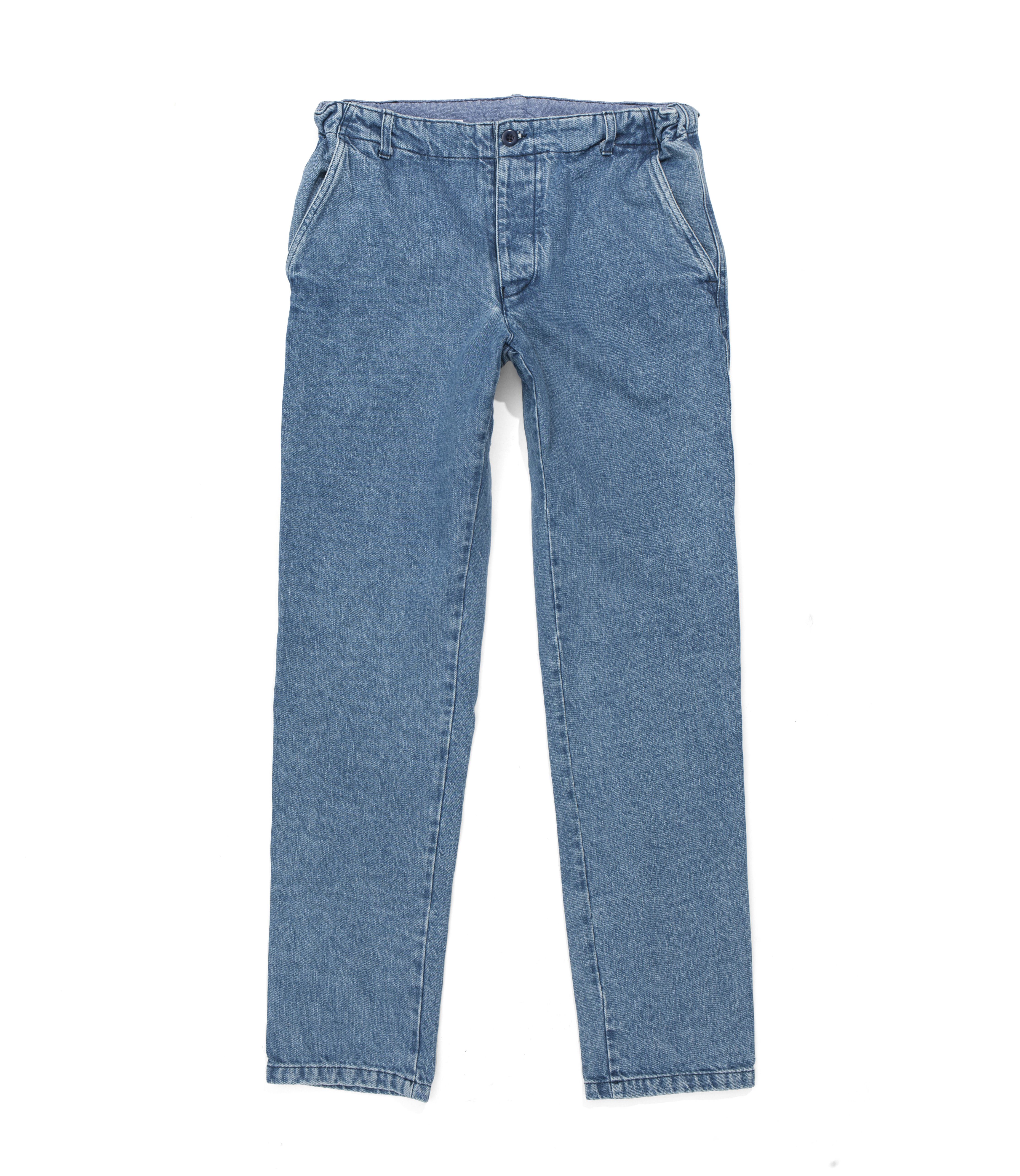 Shop Arpenteur Petanque Pant Indigo Bleach Denim at itk online store