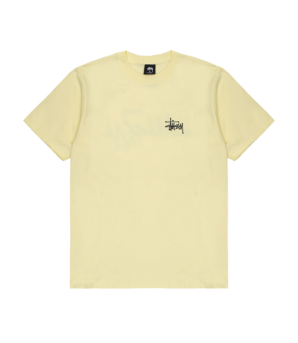 Shop Stussy Basic Tee Pale Yellow at itk online store