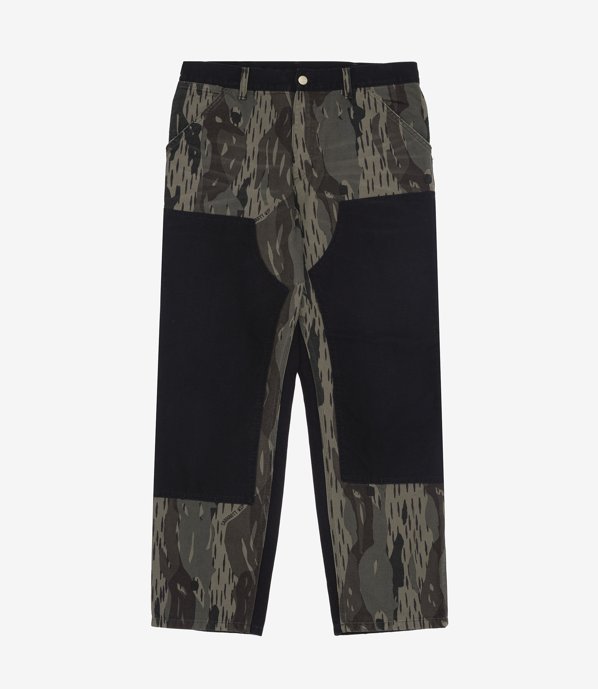 Shop Carhartt WIP Double Knee Pant Camo Unite/Black Aged Canvas at 