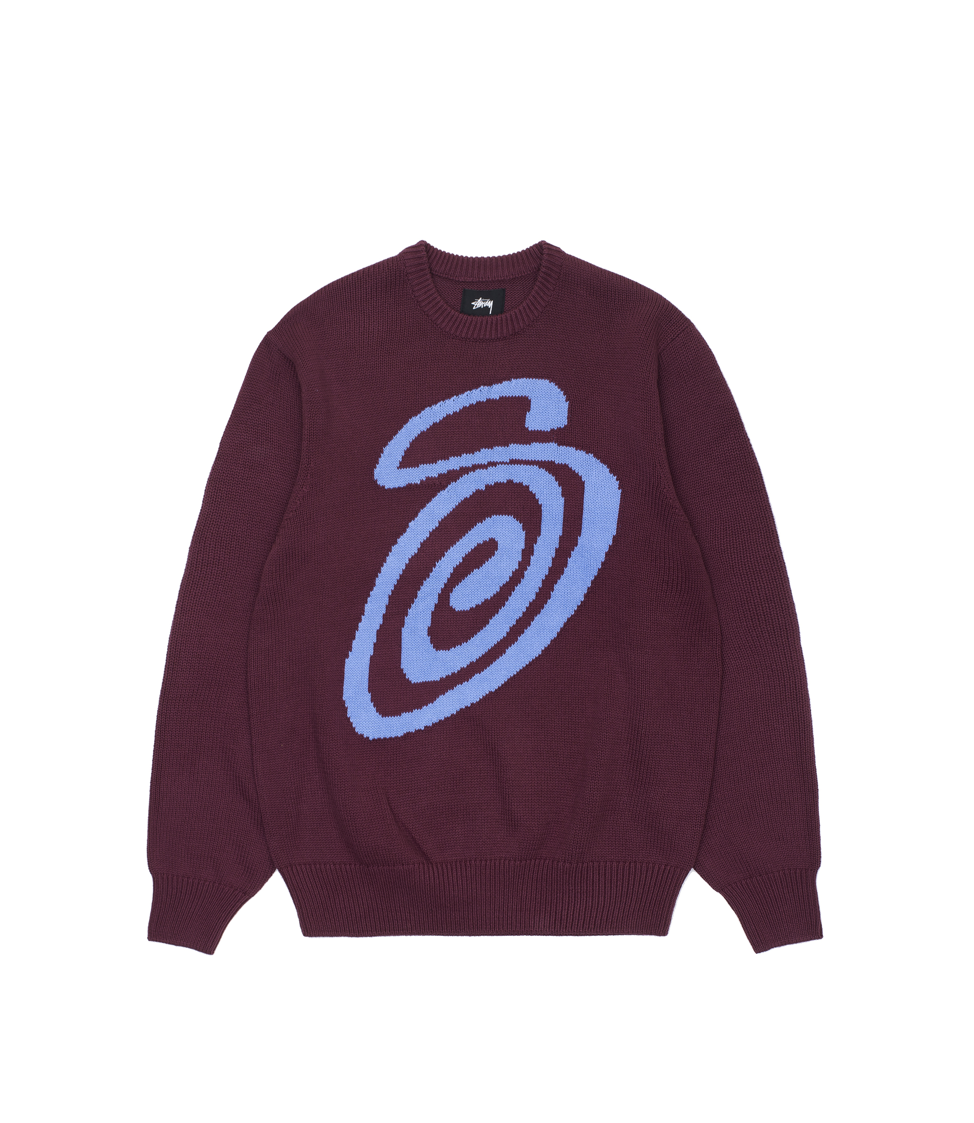 Shop Stussy Curly S Sweater Burgundy at itk online store