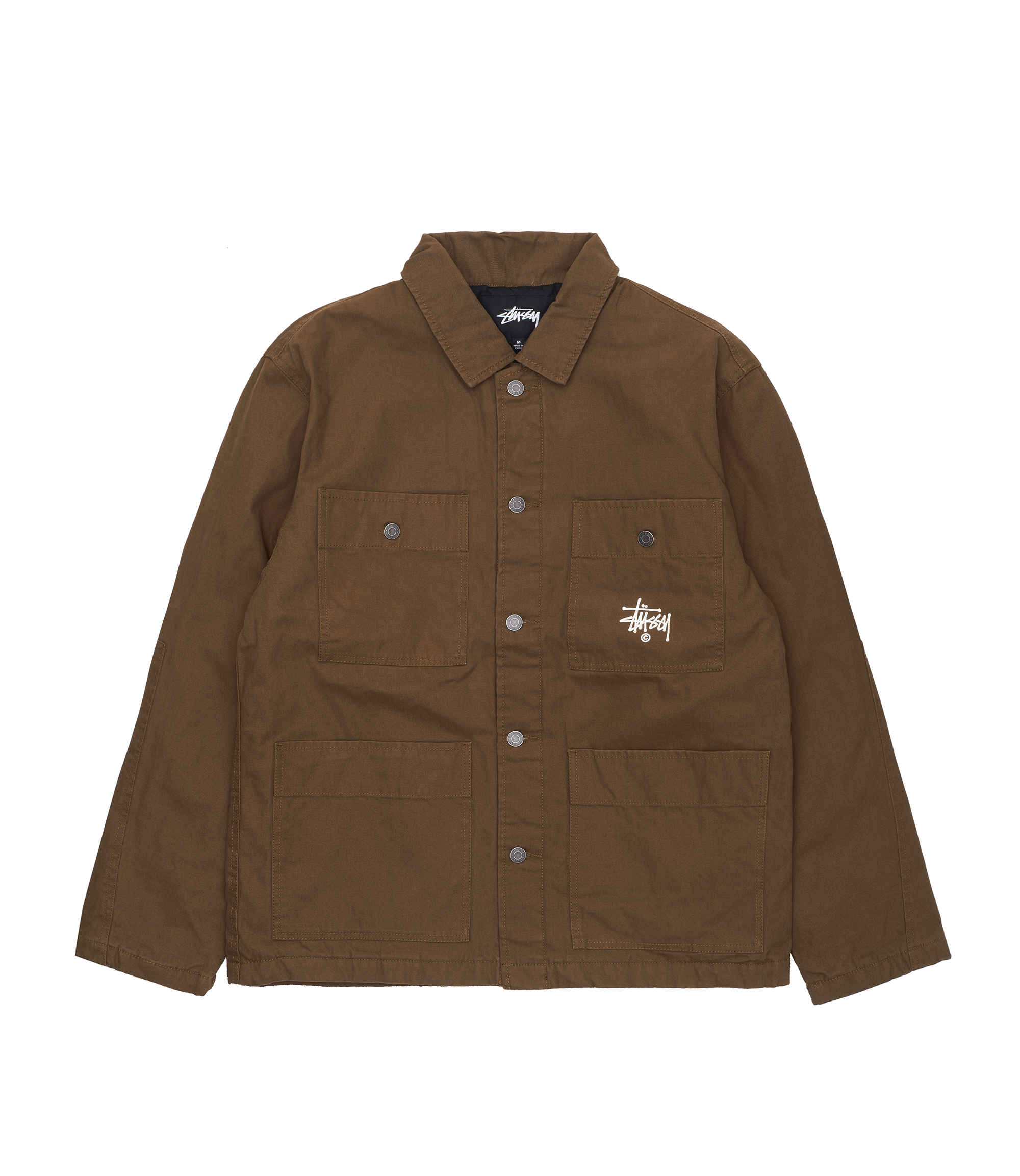 Shop Stussy Quilted Chore Coat Brown at itk online store