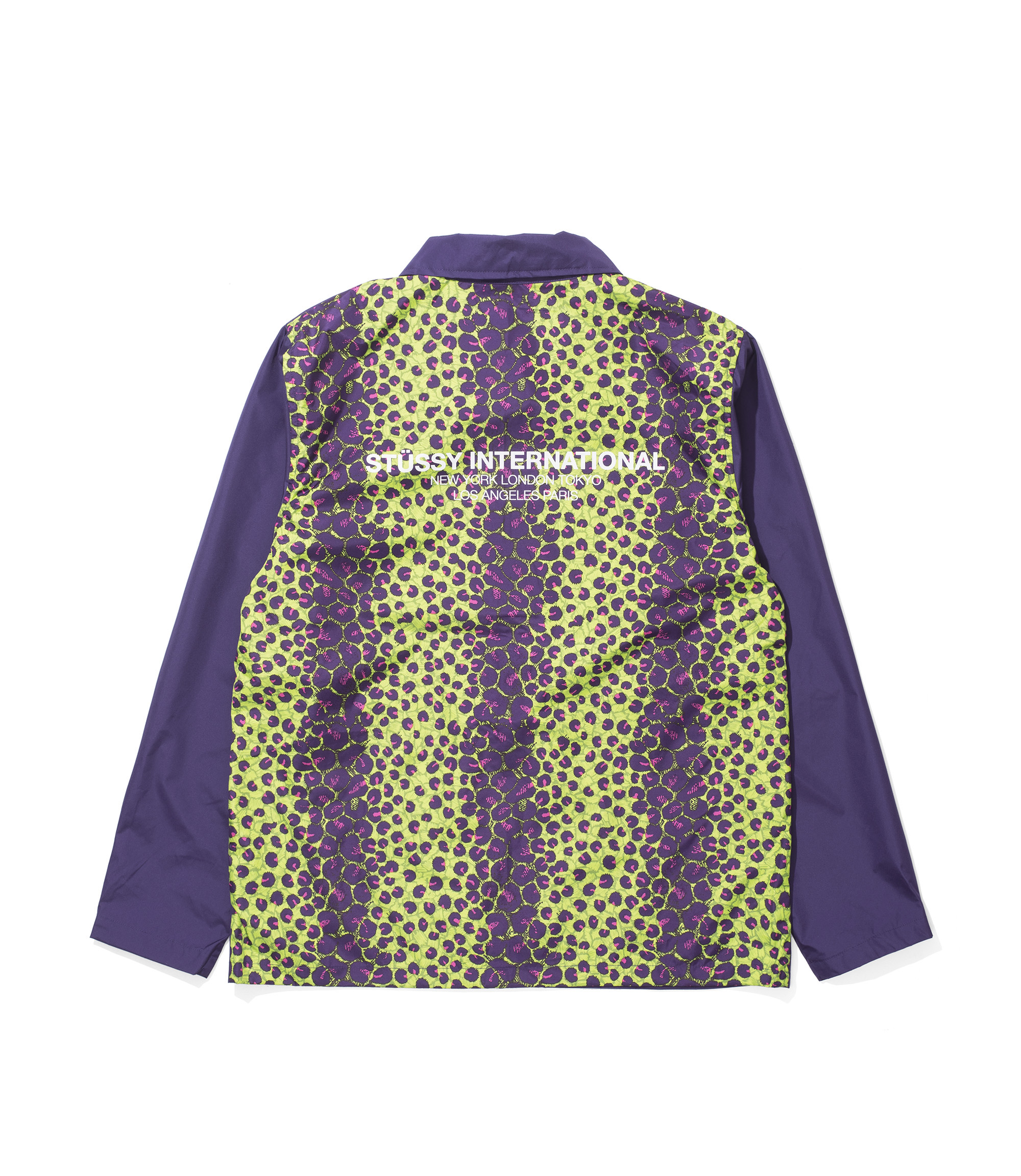 Shop Stussy Leopard Panel Jacket Purple at itk online store