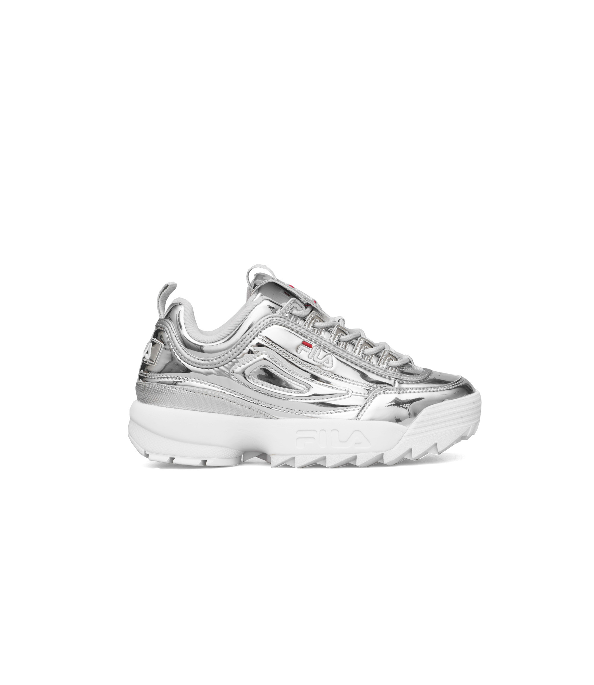 fila disruptor low silver