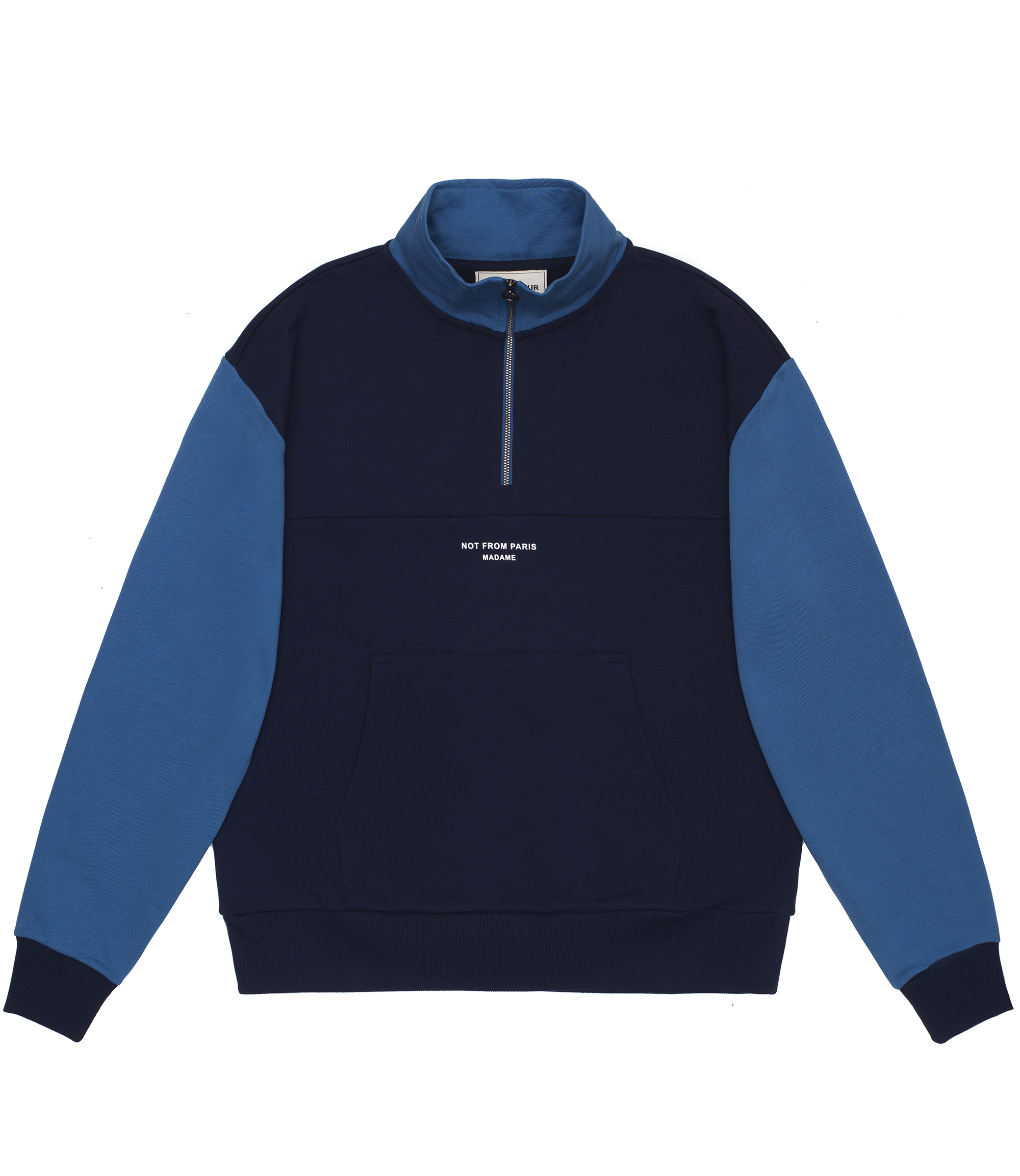 スウェット DROLE DE MONSIEUR Half-Zipped NFPM SWEAT Shop Drôle de Monsieur Half-zipped NFPM Sweatshirt Navy at itk