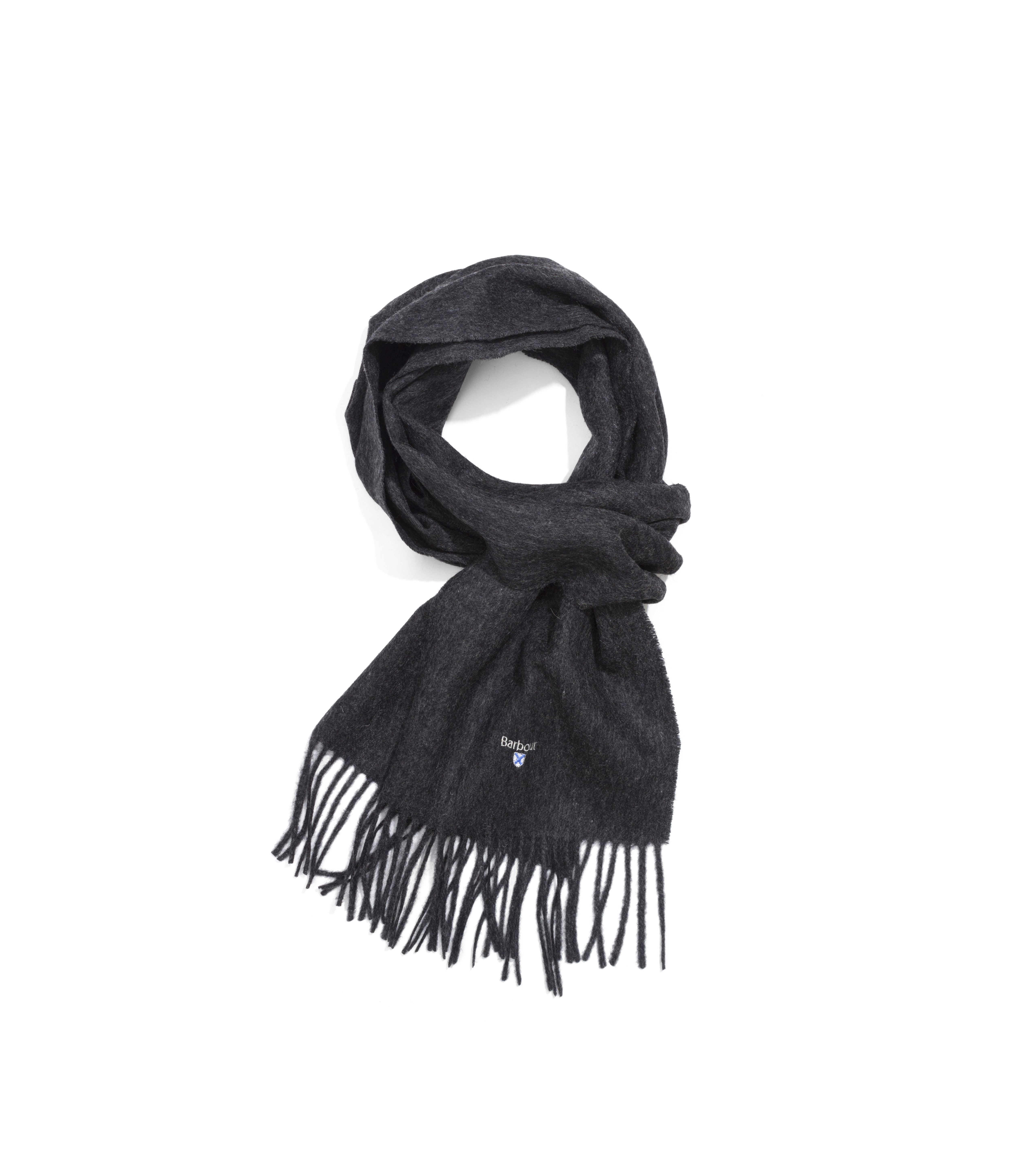Shop Barbour Plain Lambswool Scarf Charcoal/Grey at itk online store