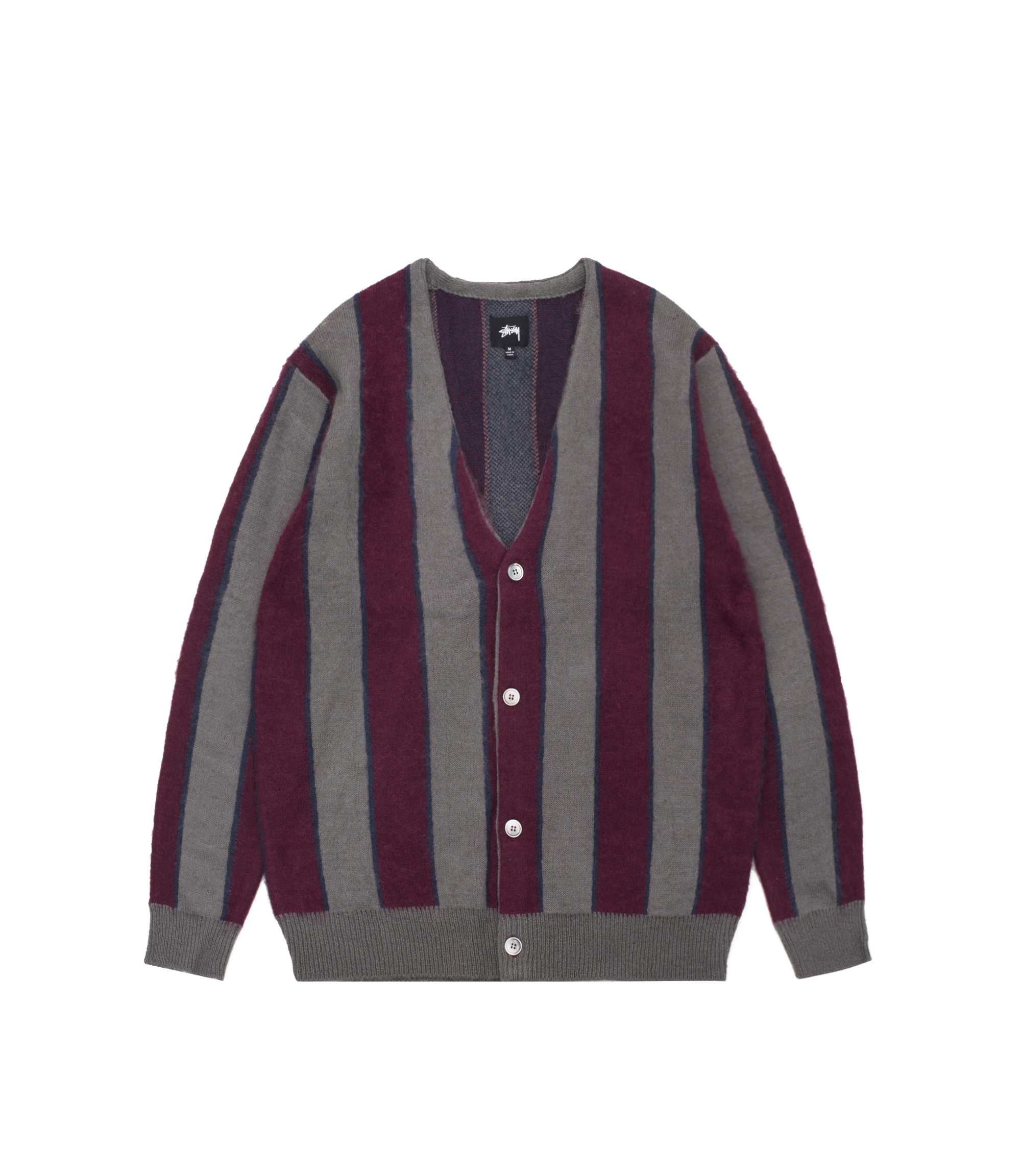 Shop Stussy Vertical Stripe Cardigan Grey at itk online store