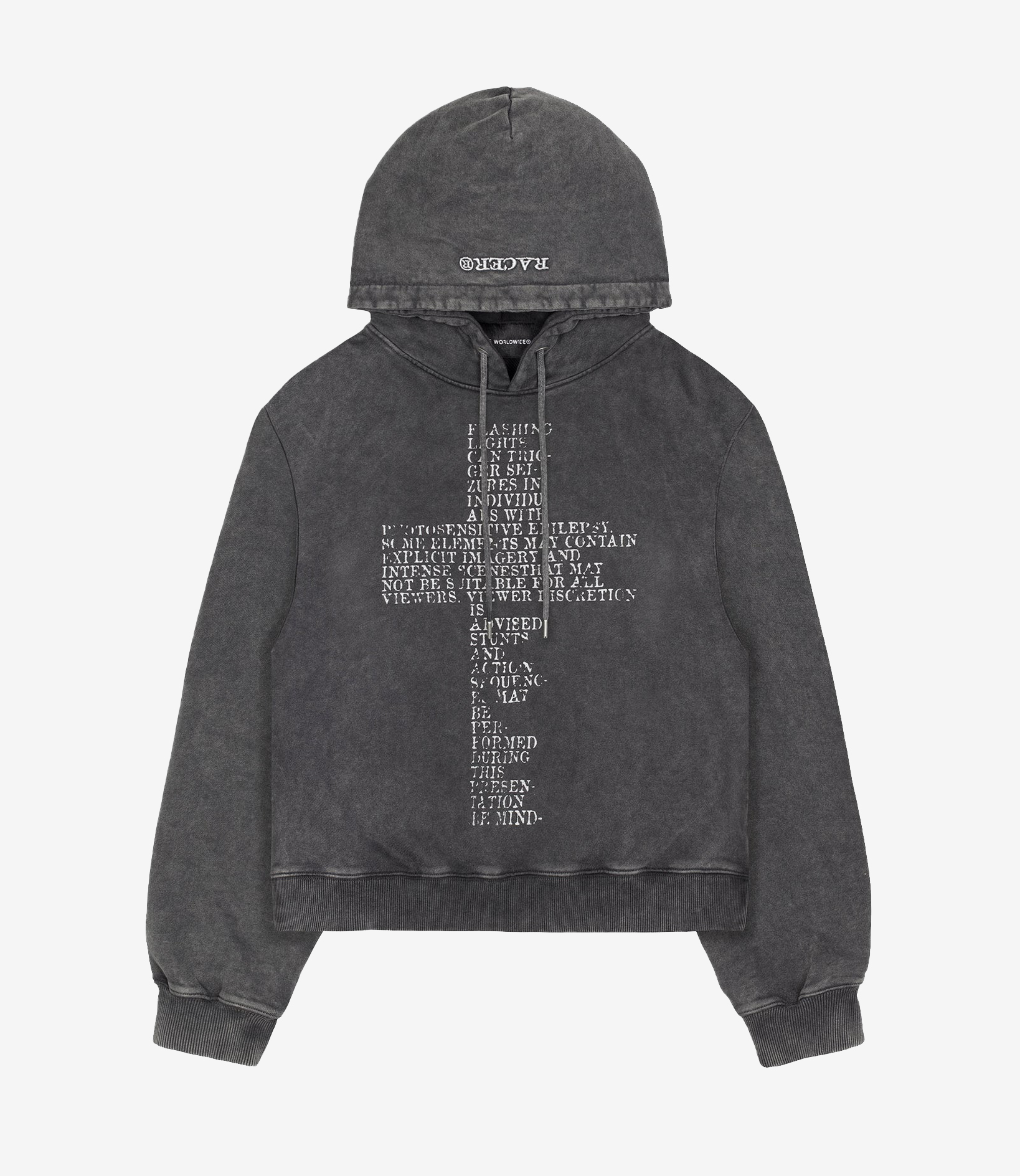 Shop Racer Worldwide Explicit Hoodie Washed Black at itk