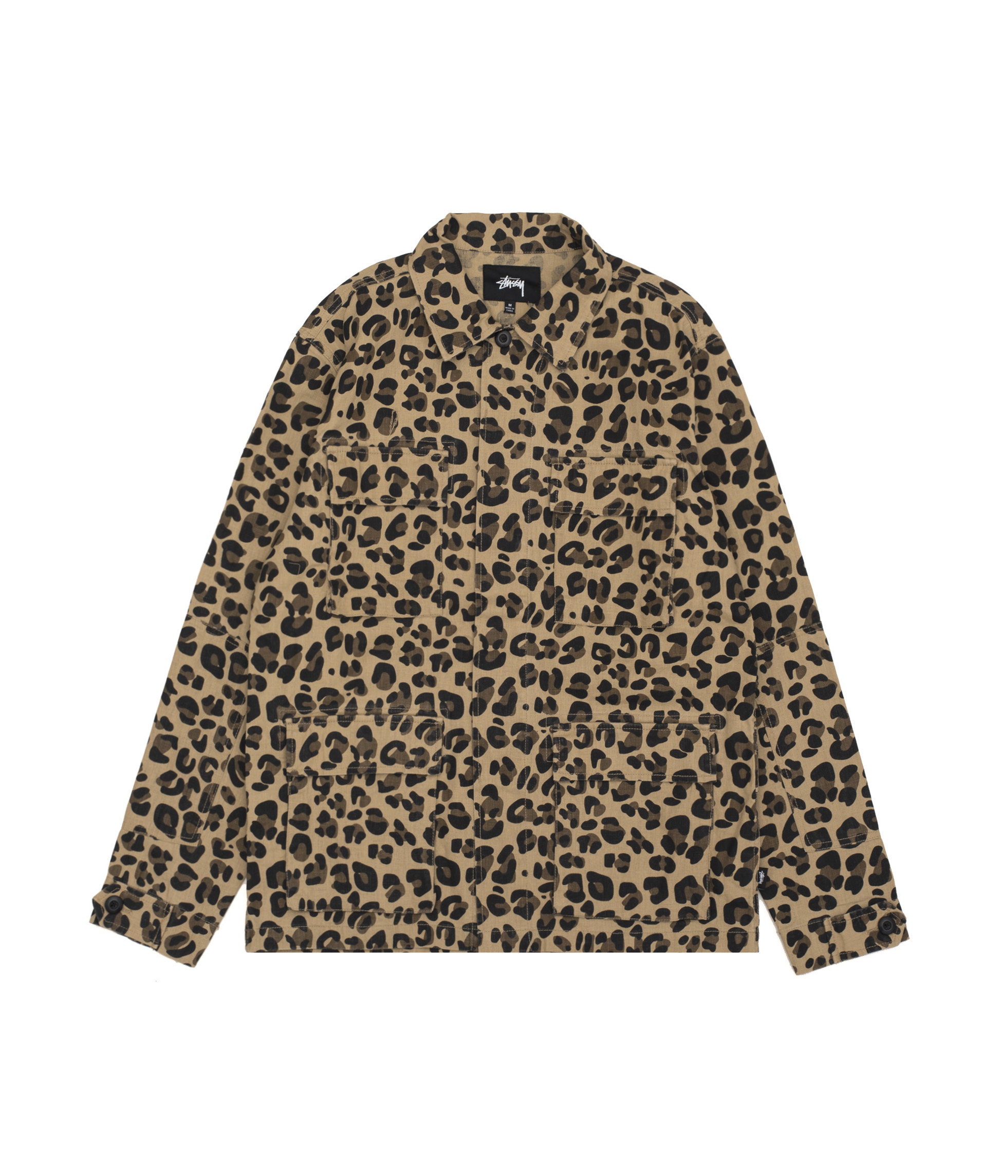 Shop Stussy Linen Field Jacket Leopard at itk online store