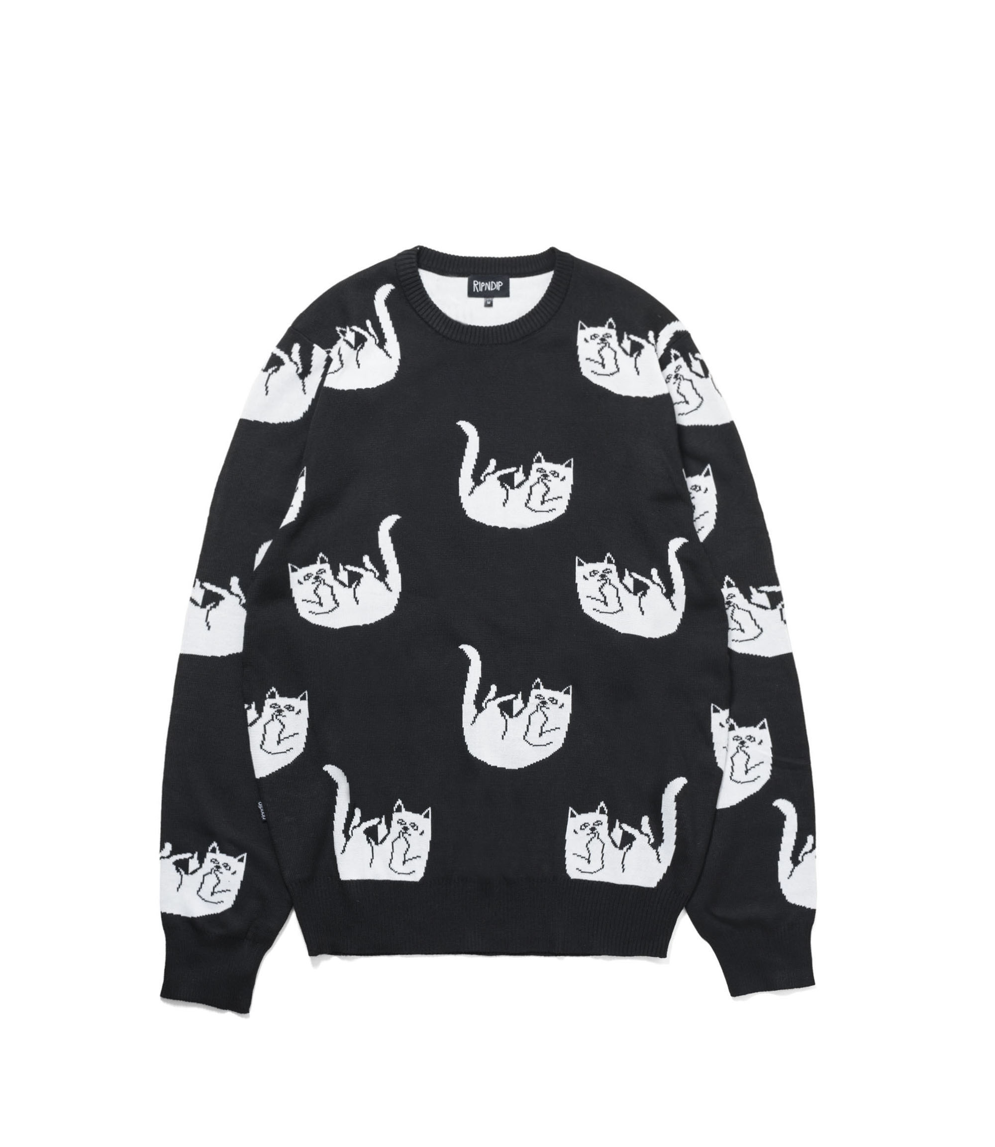 Shop Ripndip Falling For Nermal Knit Sweater Black at itk online store