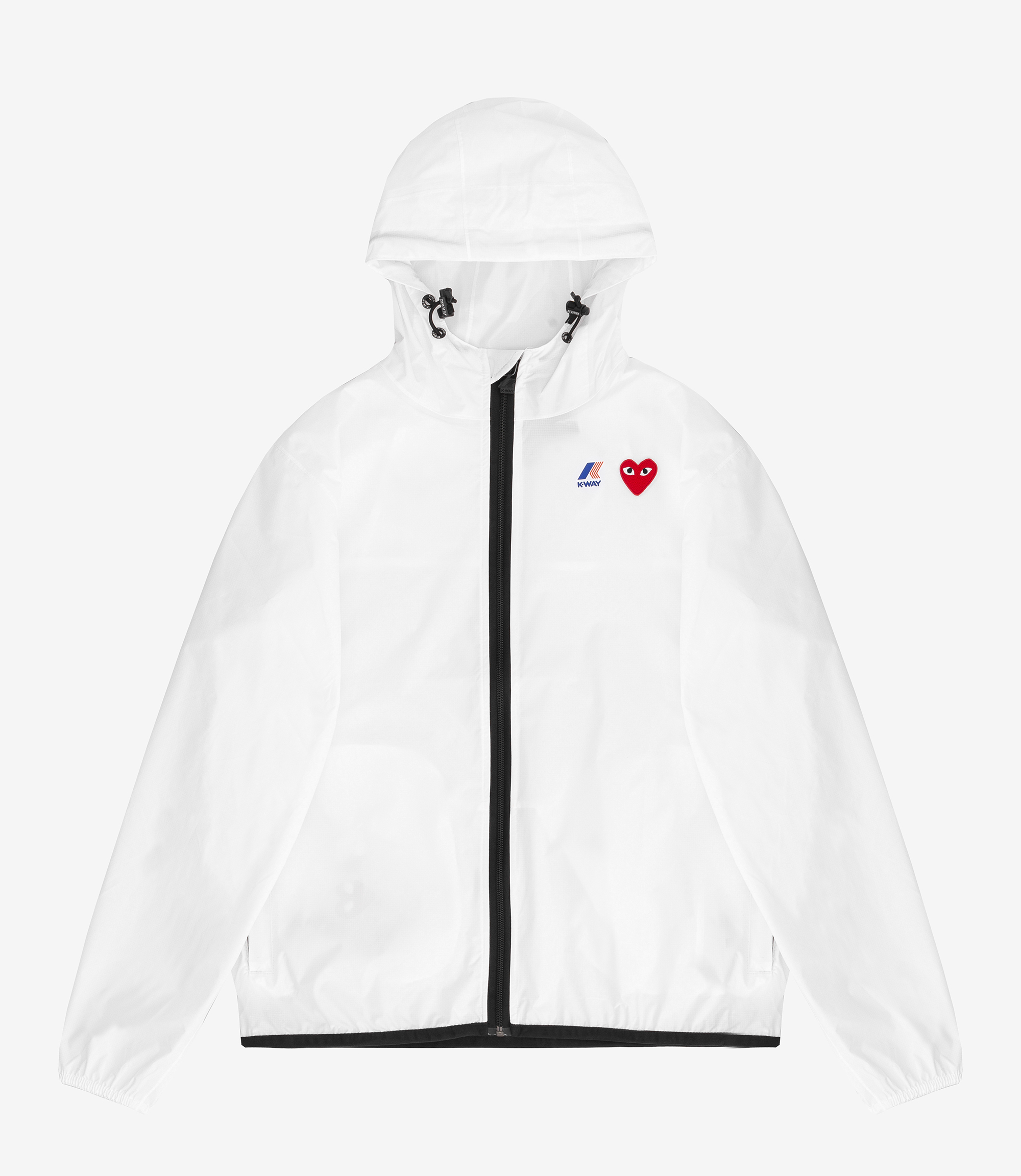 Shop Comme des Garçons Play x K-Way Full Zip Packable Jacket White at ...