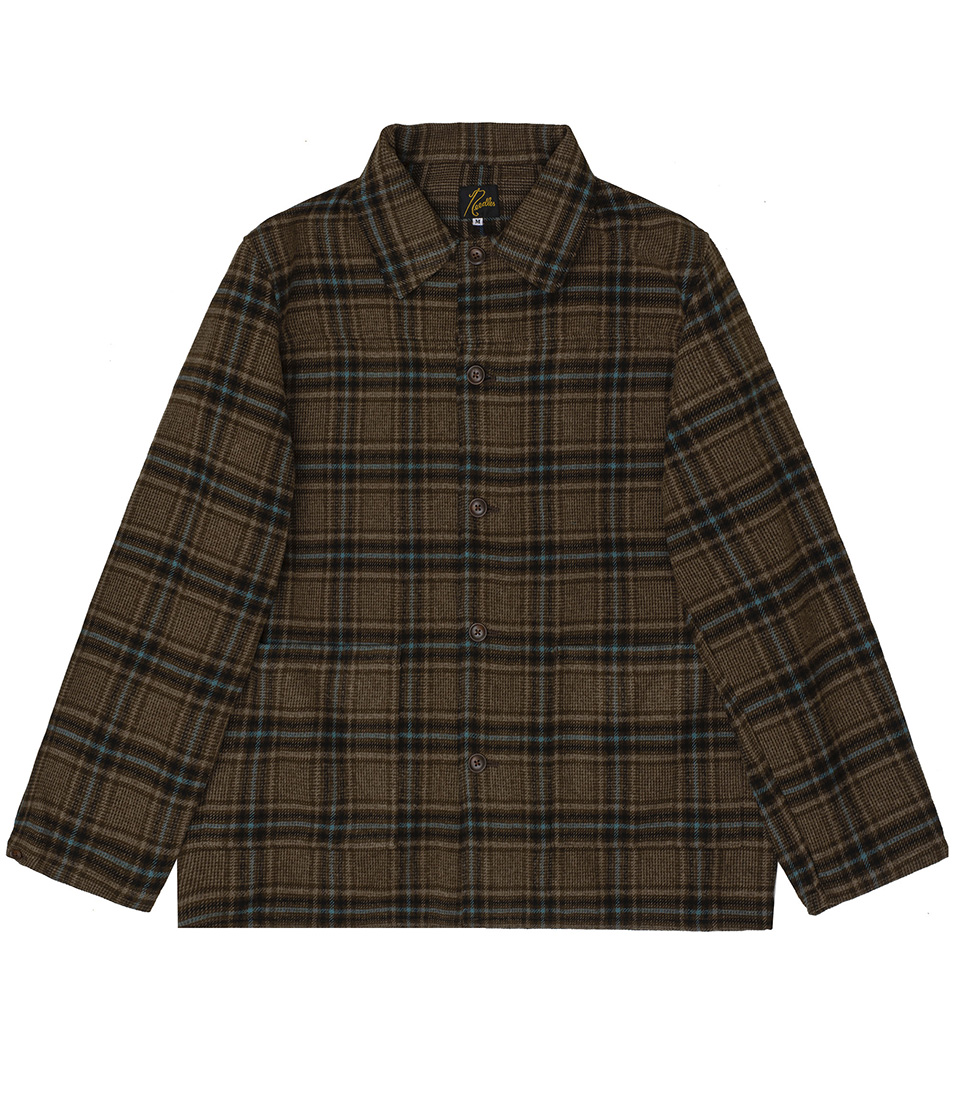 Shop Needles D.N. Coverall Plaid Tweed Brown at itk online store