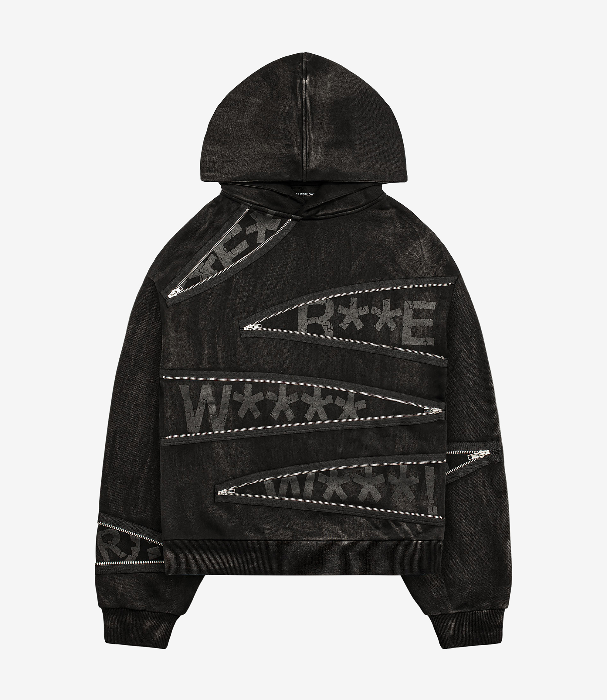 Shop Racer Worldwide Unzip Hoodie Washed Black at itk online store