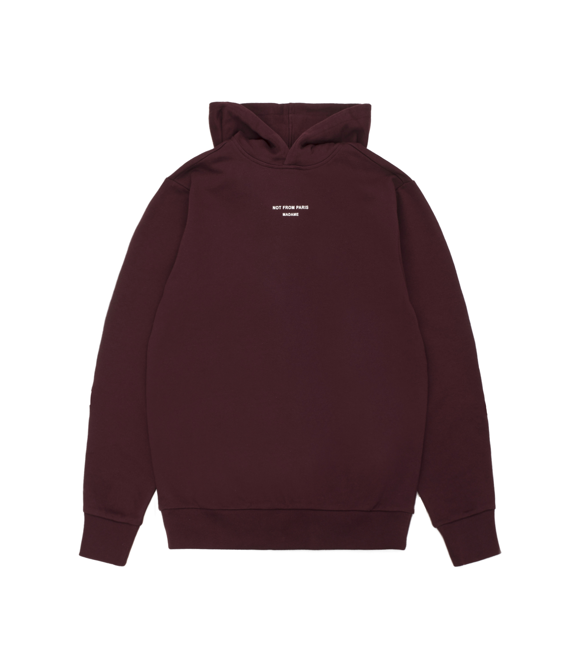 Shop Drôle de Monsieur Not from Paris Madame Hoodie Burgundy at itk ...