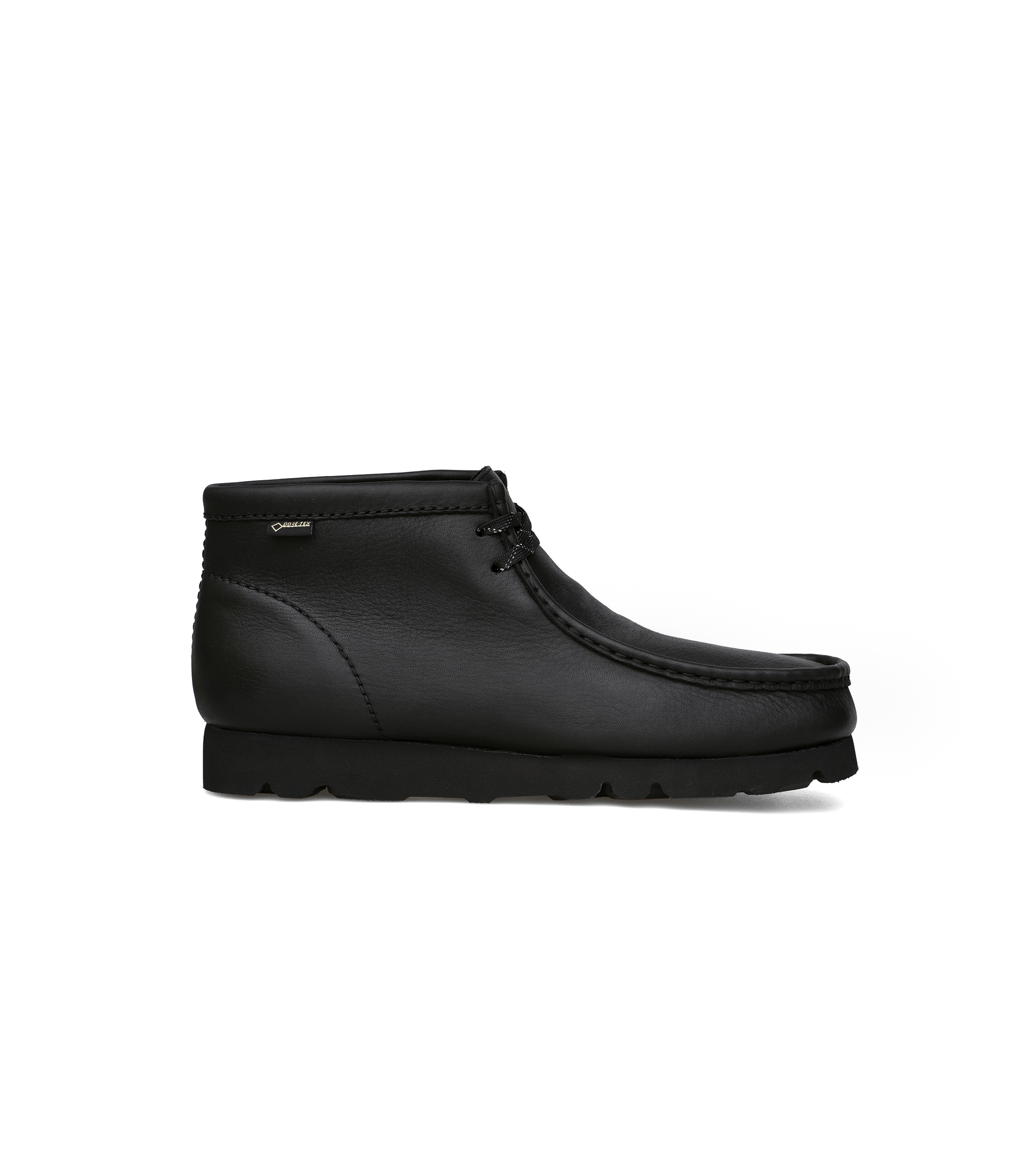 Shop Clarks Originals Wallabee Boot Gore-Tex Black Leather at itk