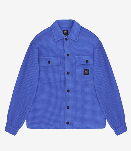 Brain Dead Waffle Button Up Shirt Blue