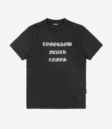 Wasted Paris Destroy Never Comes T-Shirt Faded Black