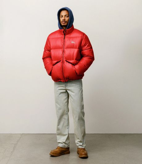 Stussy Micro Ripstop Down Mock Red