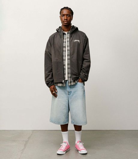 Stussy Beach Shell Wave Dye Jacket Black