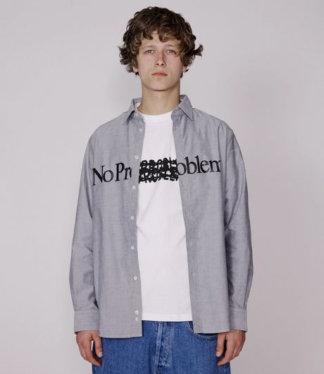 No Problemo LS Oxford Shirt Charcoal