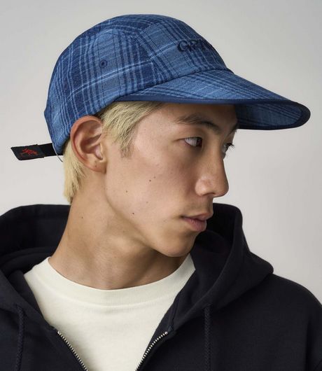 Gramicci Long Bill Cap Indigo Checkered Plaid