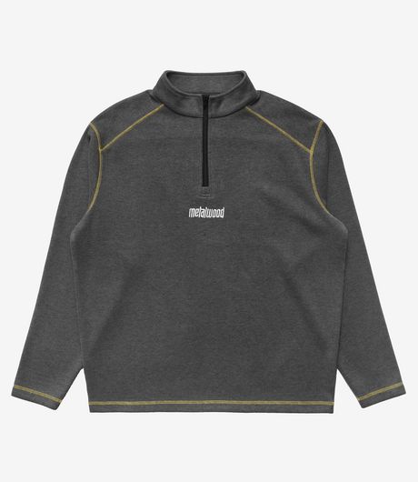 Metalwood Studio Contrast Stitch 1/4 Zip Pullover Charcoal