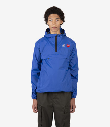 Comme des Garçons Play x K-Way Half Zip Packable Jacket Blue