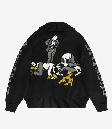 Fucking Awesome Us You Them Cowichan Cardigan Black