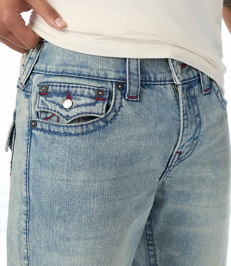True Religion Billy Big T Flap Jeans Optic Light Wash