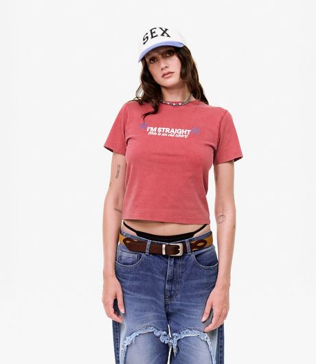 Carne Bollente Straight Up Gay T-Shirt Off-Red