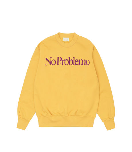 Aries No Problemo Flocked Crew Sweat Yellow/Purple