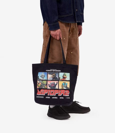 Carhartt WIP Graphic Tote Dearborn Canvas WIPTOPIA II Print Black