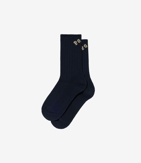 Polar Skate Co College Large Rib Socks Dark Navy