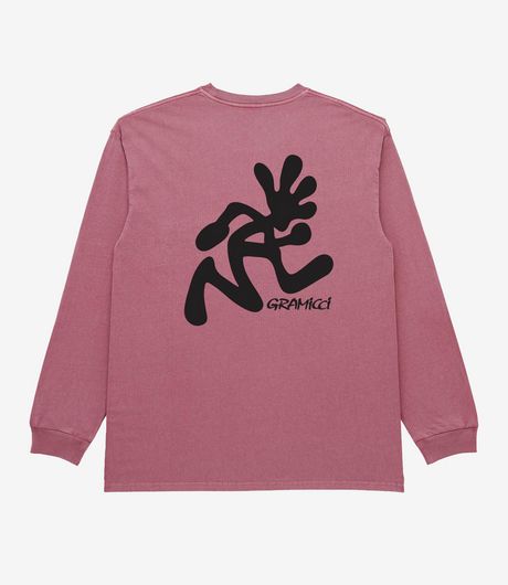 Gramicci Running Man L/S Tee Pigment Dyed Red Pigment