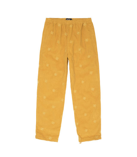 Bronze 56K All Over Logo Embroidered Cord Pant Mustard