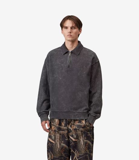 Carhartt WIP Lambert Polo Sweat Black Moon Wash