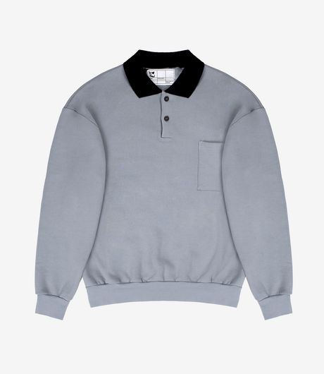 GR10K 30001 Replicated Polo Sweatshirt Seasonal Grey Melange